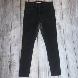 Levi's 720 Jeans Womens 32x30 Black Dark Wash High Rise Super Skinny Jeans
